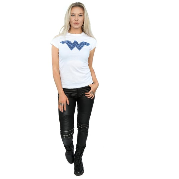 DC Comics Womens/Ladies Wonder Woman Pattern Fill Logo Cotton T-Shirt