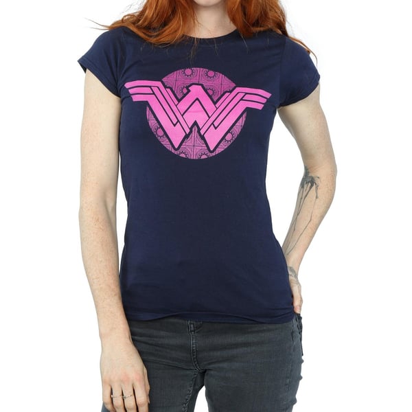 DC Comics Womens/Ladies Wonder Woman Pink Mosaic Cotton T-Shirt
