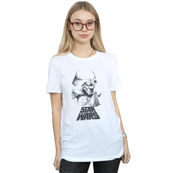 Star Wars Womens/Ladies Darth Vader Sketch Cotton Boyfriend T-Shirt