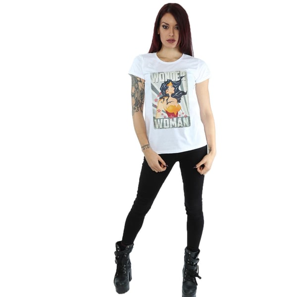 DC Comics Womens/Ladies Wonder Woman Poster Cotton T-Shirt