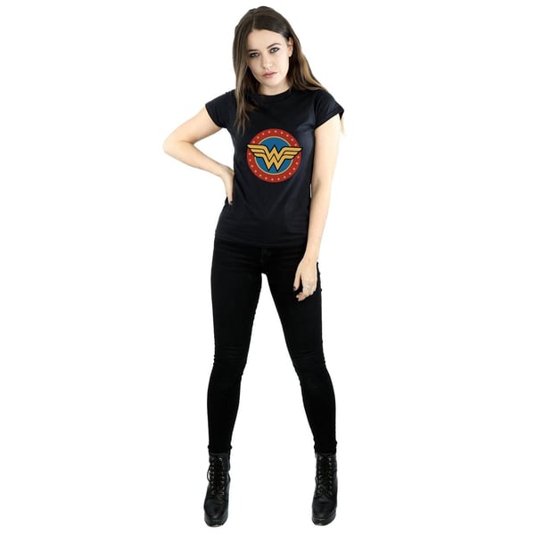DC Comics Womens/Ladies Wonder Woman Circle Logo Cotton T-Shirt