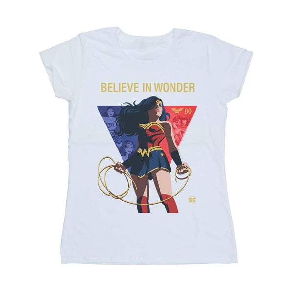 DC Comics Womens/Ladies Wonder Woman 80th Anniversary Believe In Wonder Pose Cotton T-Shirt