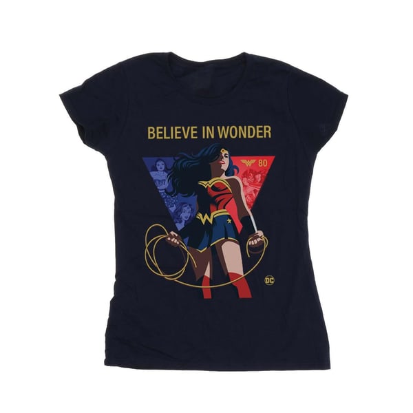 DC Comics Dam/Kvinnor Wonder Woman 80-årsjubileum Believe In Wonder Pose T-shirt i bomull