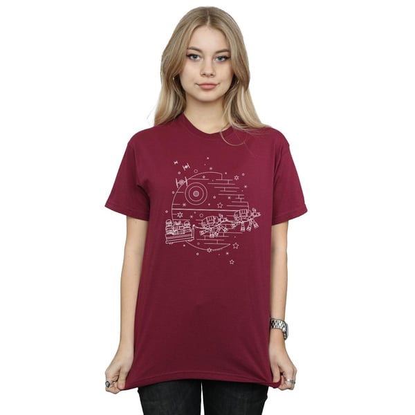 Star Wars Womens/Ladies Death Star Sleigh Cotton Boyfriend T-Shirt