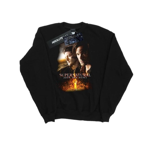Supernatural Mens Flaming Poster Sweatshirt