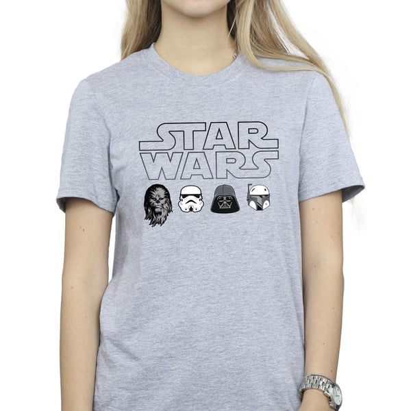 Star Wars Womens/Ladies Character Heads Cotton Boyfriend T-Shirt