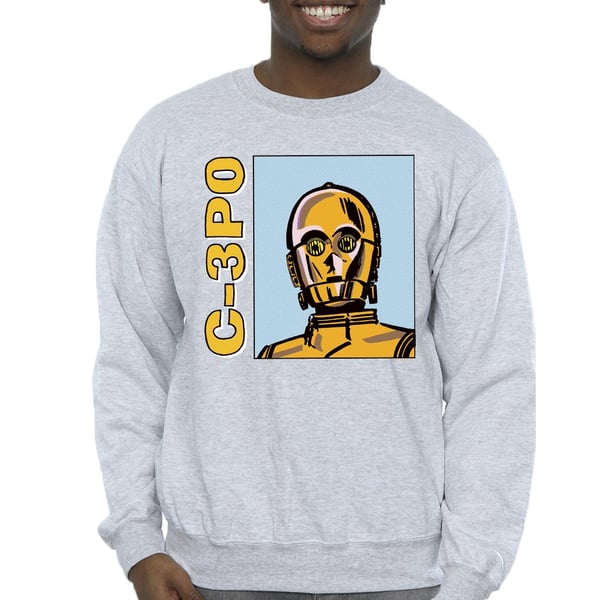 Star Wars miesten C3PO-linjapiirros-collegepaita
