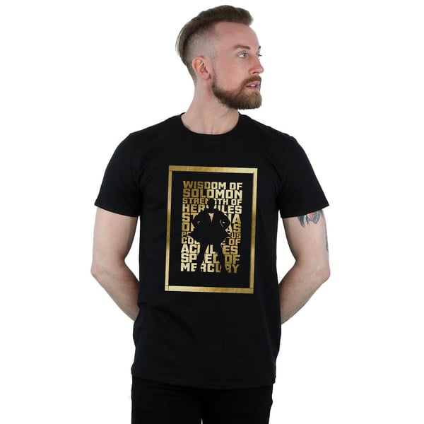 DC Comics Mens Shazam Gold Text T-Shirt