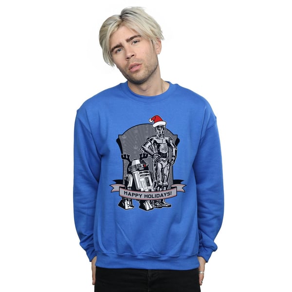 Star Wars Mens C-3PO And R2-D2 Christmas Holidays Sweatshirt