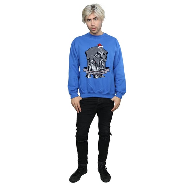 Star Wars Mens C-3PO And R2-D2 Christmas Holidays Sweatshirt