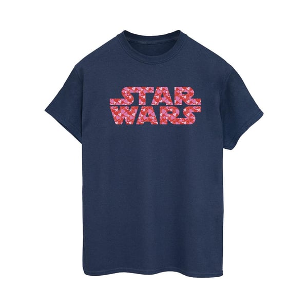 Star Wars naisten/naisten sydänlogo puuvillainen Boyfriend T-paita