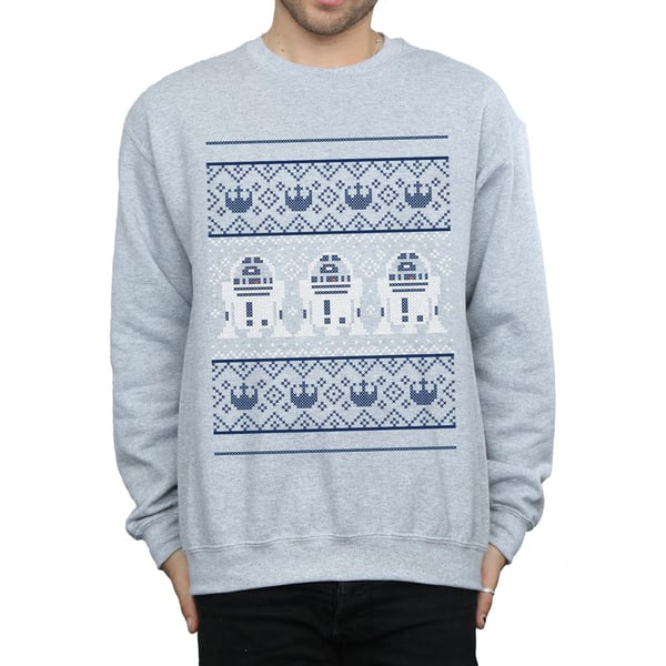 Star Wars Mens Christmas R2-D2 Fair Isle Sweatshirt