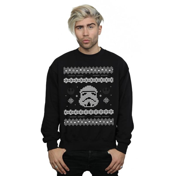 Star Wars Mens Stormtrooper Christmas Fair Isle Sweatshirt