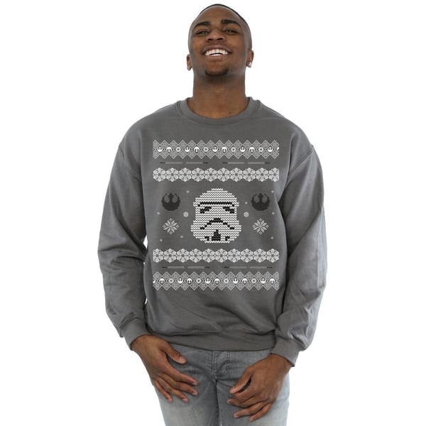 Star Wars Mens Stormtrooper Christmas Fair Isle Sweatshirt