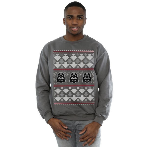 Star Wars Mens Christmas Vader Imperial Starship Fair Isle Sweatshirt