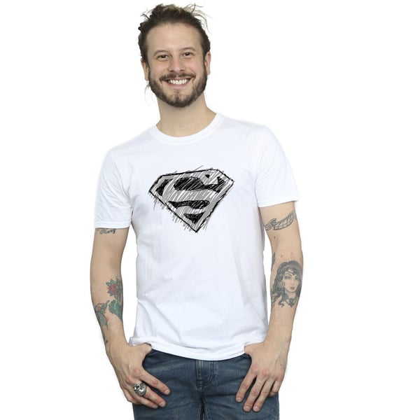 DC Comics Mens Superman Logo Sketch T-Shirt