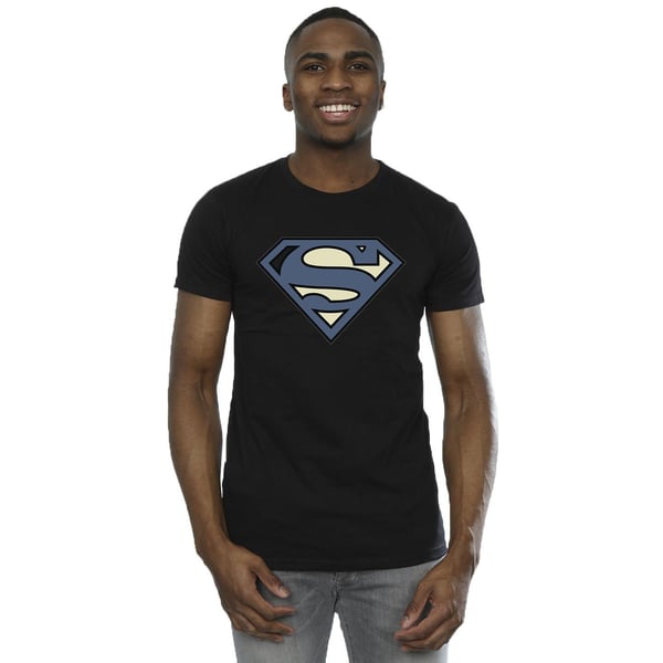 DC Comics Miesten Teräsmies Indigo Sininen Logo T-paita