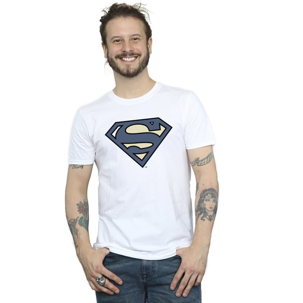 DC Comics Miesten Teräsmies Indigo Sininen Logo T-paita