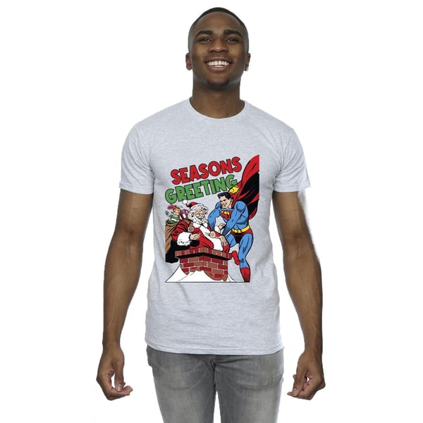 DC Comics Mens Superman Santa Comic T-Shirt