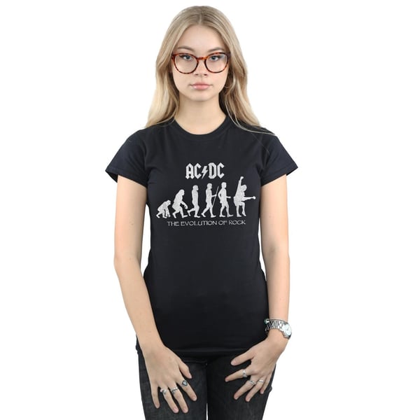 ACDC Womens/Ladies Evolution Of Rock Cotton T-Shirt