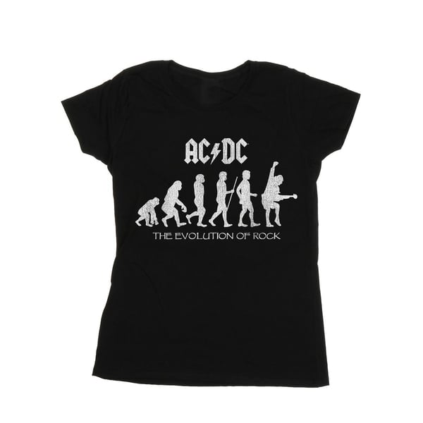 ACDC Womens/Ladies Evolution Of Rock Cotton T-Shirt