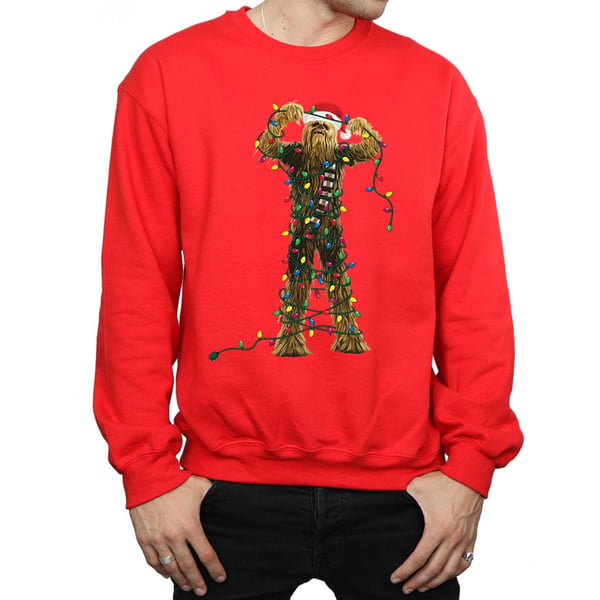 Star Wars Mens Chewbacca Christmas Lights Sweatshirt