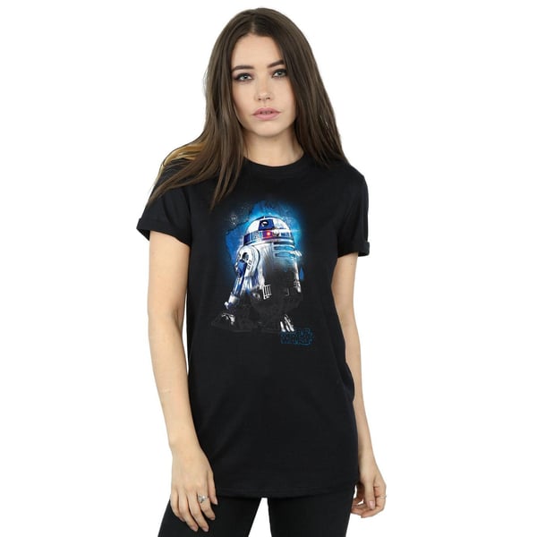 Star Wars Womens/Ladies The Last Jedi R2-D2 Brushed Cotton Boyfriend T-Shirt
