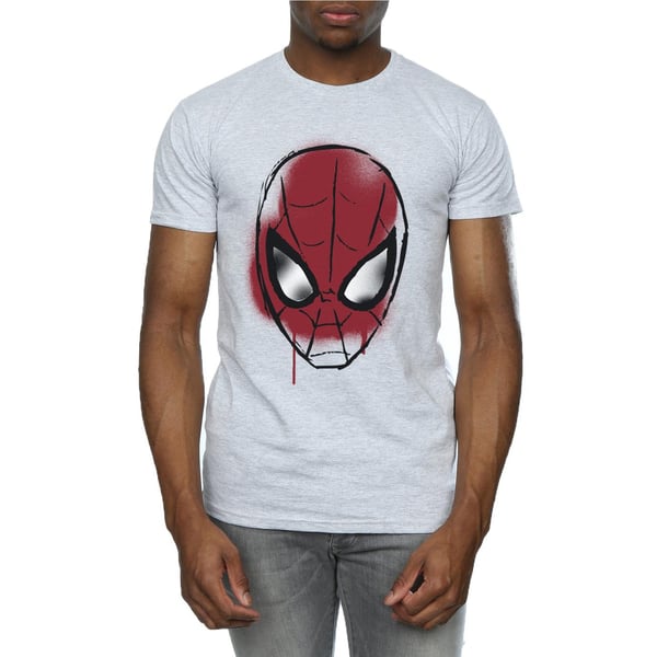 Marvel Mens Spider-Man Face Sketch T-Shirt