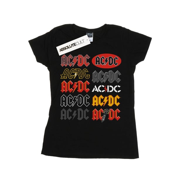 AC/DC naisten/naisten Multi Logos puuvillainen T-paita