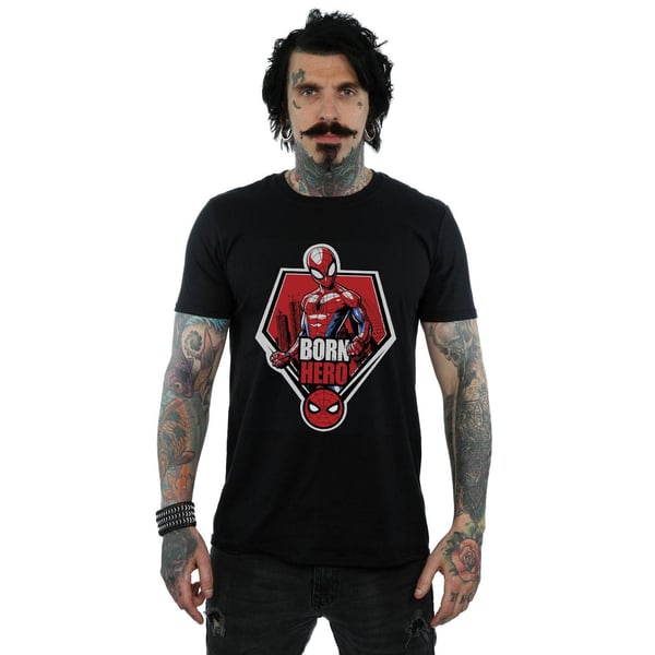 Marvel Mens Spider-Man Born Hero T-Shirt