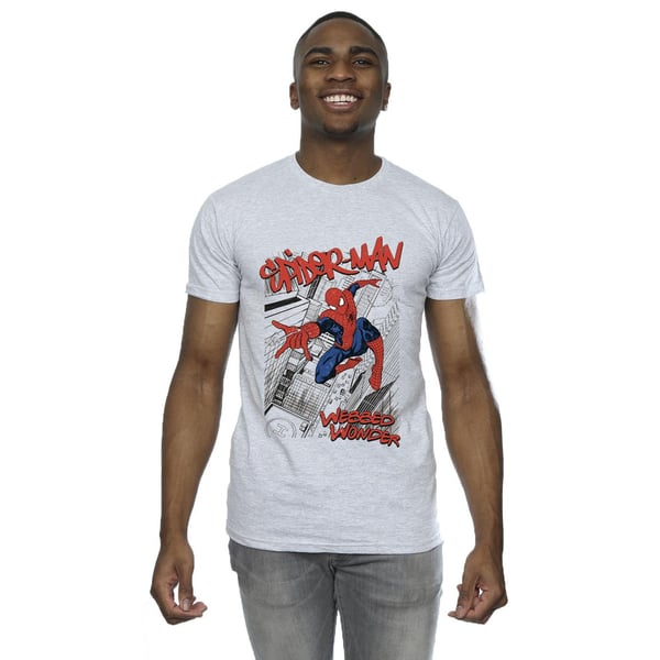 Marvel Mens Spider-Man Sketch City T-Shirt