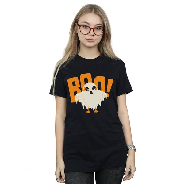 Star Wars Womens/Ladies The Last Jedi Halloween Ghost Porg Cotton Boyfriend T-Shirt