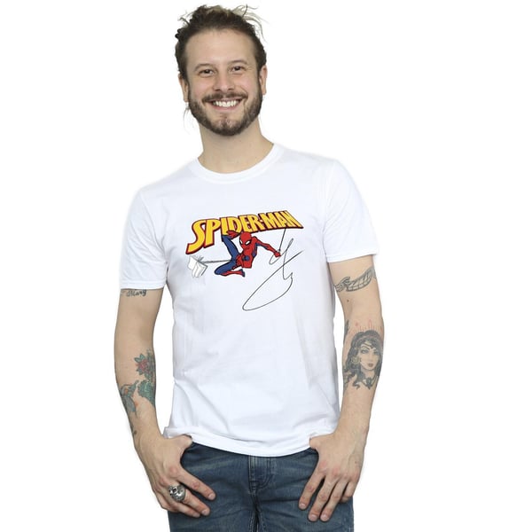 Marvel Mens Spider-Man With A Book T-Shirt
