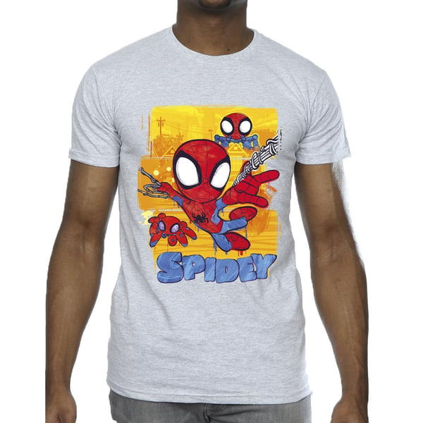 Marvel Mens Spidey And His Amazing Friends Flying T-Shirt