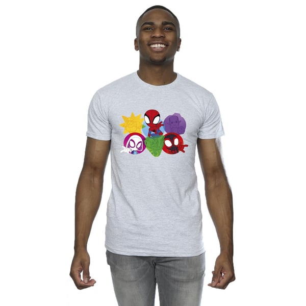 Marvel Mens Spidey And His Amazing Friends Faces T-Shirt