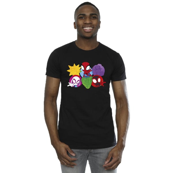 Marvel Mens Spidey And His Amazing Friends Faces T-Shirt