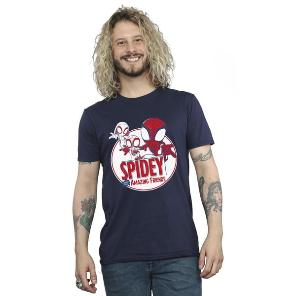 Marvel Mens Spidey And His Amazing Friends Circle T-Shirt