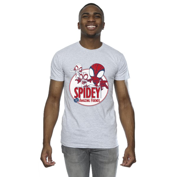 Marvel Mens Spidey And His Amazing Friends Circle T-Shirt