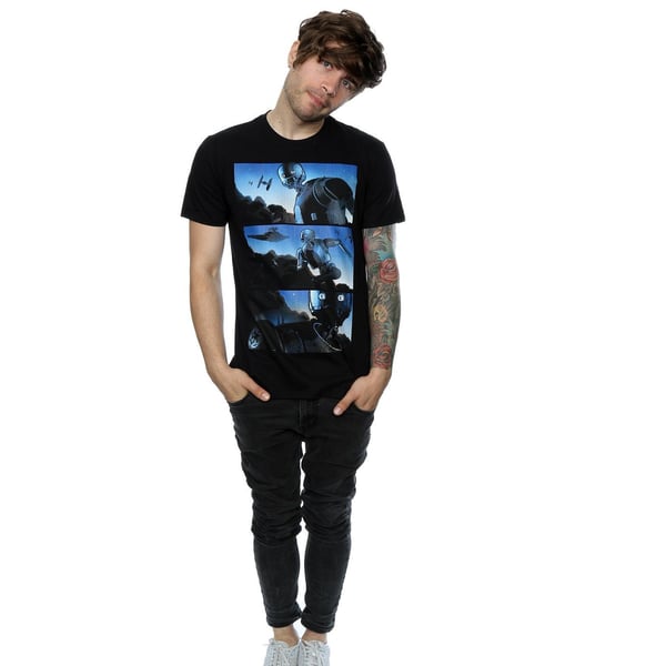 Star Wars Mens Rogue One K-2SO Comic Strip T-Shirt