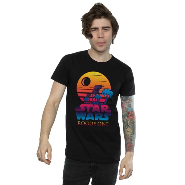 Star Wars Miesten Rogue One Logo Sunset T-paita