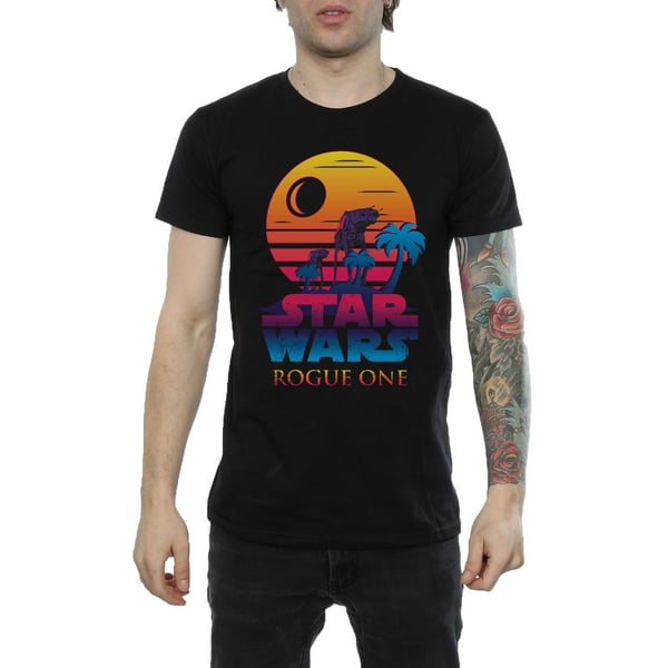 Star Wars Miesten Rogue One Logo Sunset T-paita
