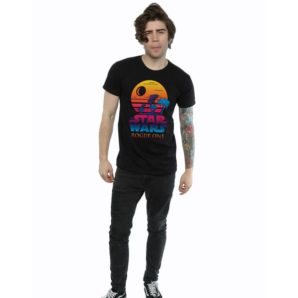Star Wars Miesten Rogue One Logo Sunset T-paita