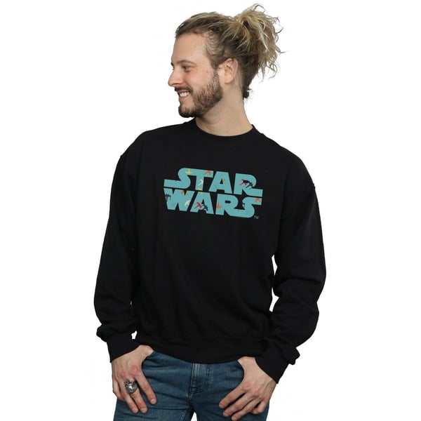 Star Wars Mens Retro X-Wing Pattern Logo Sweatshirt