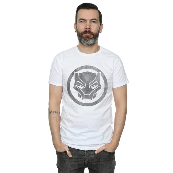 Black Panther Miesten Kulunut Logo Puuvilla T-paita