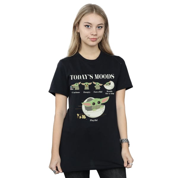 Star Wars Womens/Ladies The Mandalorian The Child Moods Cotton Boyfriend T-Shirt