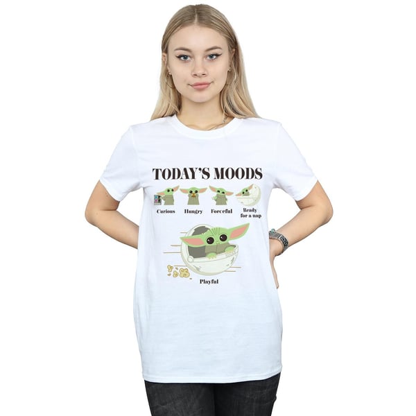 Star Wars Womens/Ladies The Mandalorian The Child Moods Cotton Boyfriend T-Shirt
