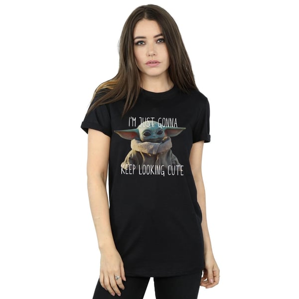Star Wars Womens/Ladies The Mandalorian Keep Looking Cute Cotton Boyfriend T-Shirt