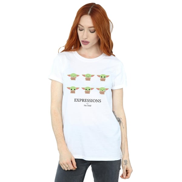 Star Wars Womens/Ladies The Mandalorian Expressions Of The Child Cotton Boyfriend T-Shirt