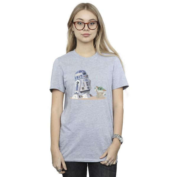 Star Wars Womens/Ladies The Mandalorian R2D2 And Grogu Cotton Boyfriend T-Shirt