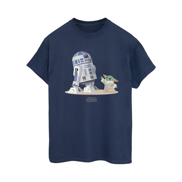 Star Wars Womens/Ladies The Mandalorian R2D2 And Grogu Cotton Boyfriend T-Shirt